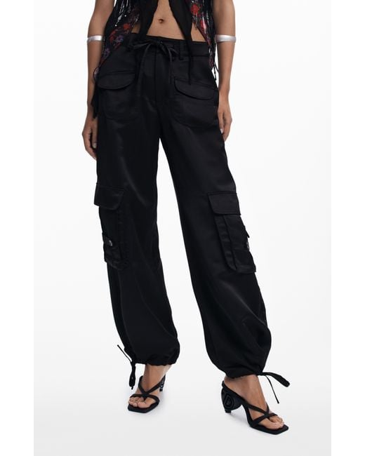 Desigual Black Cargo Pants