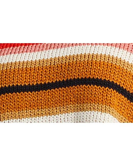 Billabong Orange So Bold Stripe Crewneck Sweater
