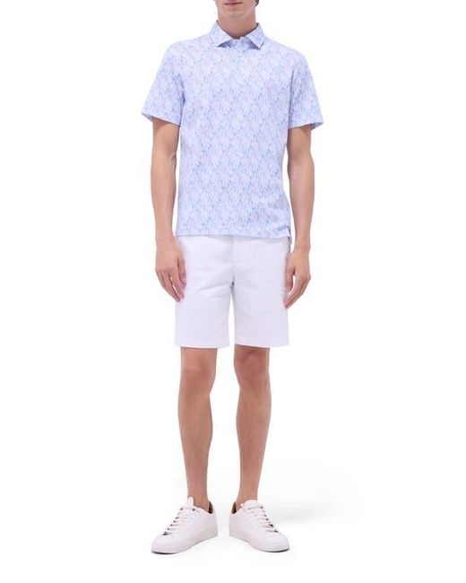 Bugatchi White Victor Ooohcotton Pineapple Print Polo for men