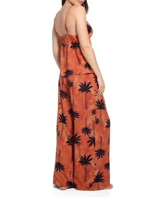 MIDNIGHT BAKERY Orange Palm Print Pajamas