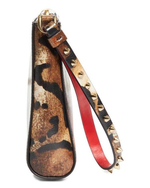 Christian Louboutin Brown Mini Cabata Soft Leather Pouch