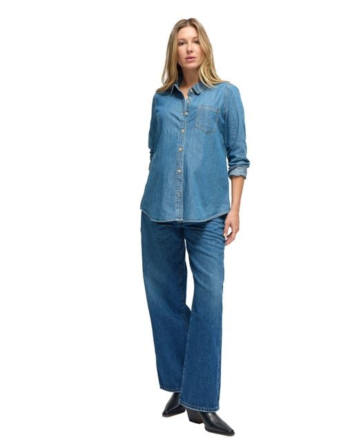 Ingrid & Isabel Blue Maternity Denim Button Down