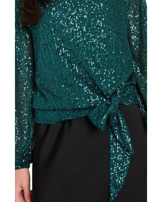 Tahari Green Sequin Top