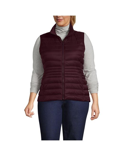 Lands' End Purple Wanderweight Packable Ultralight Down Vest