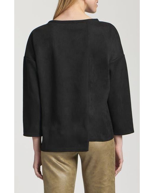 Apny Black Asymmetric Pullover