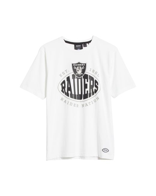 Boss White X Nfl Stretch Cotton Graphic T-shirt for men