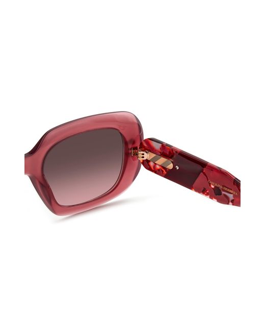 Carolina Herrera Pink 52mm Rectangular Sunglasses