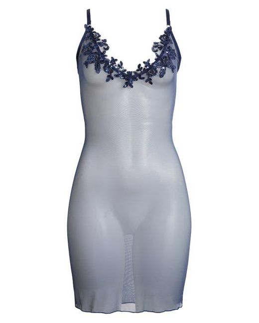 Kilo Brava Blue Sequin Sheer Mesh Chemise