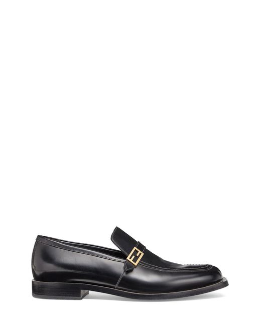 Fendi Leather Runway Loafer in Black for Men - Lyst