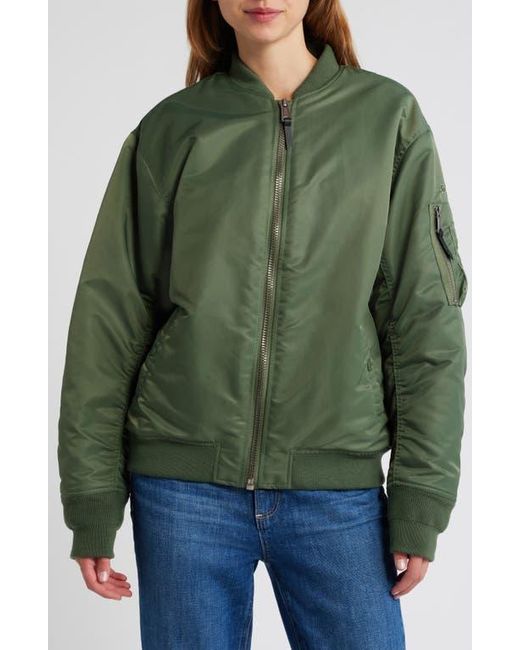 Schott Nyc Green Nylon Ma-1 Flight Jacket