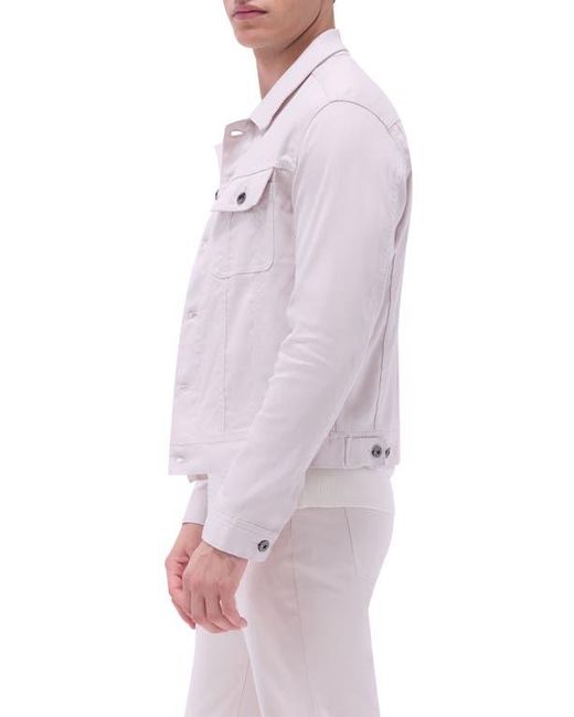 Bugatchi Multicolor Stretch Linen & Cotton Trucker Jacket for men