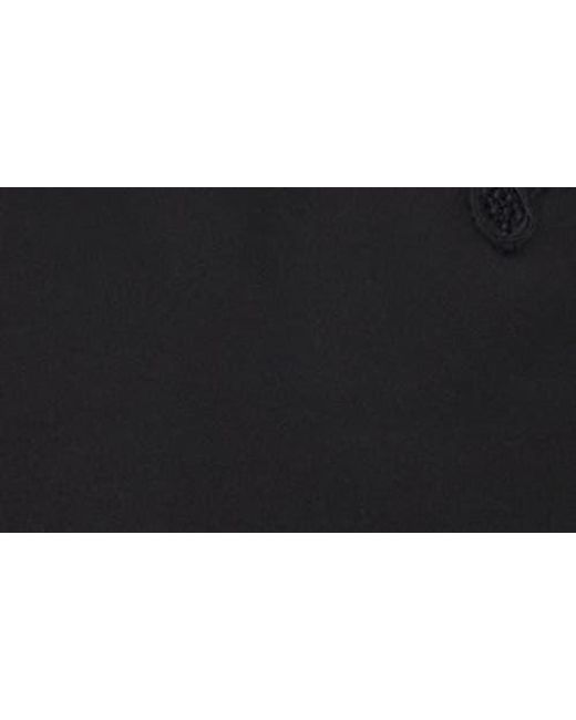 Kate Spade Black Floral Lace Appliqué Crepe Shift Dress