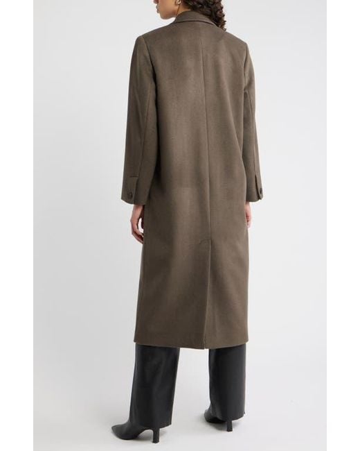 Nordstrom Black One-Button Wool Blend Coat
