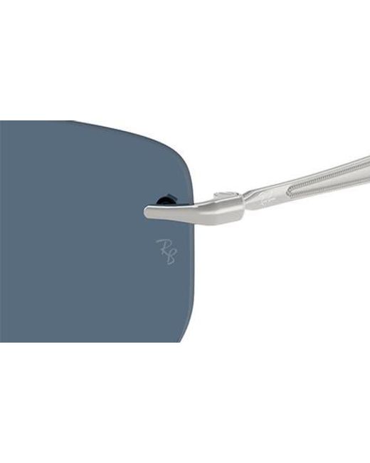 Ray-Ban Blue 56Mm Rimless Rectangular Sunglasses