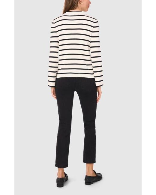 Halogen® Black Stripe Mock Neck Sweater