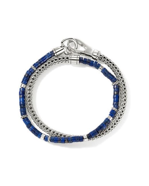 John Hardy Blue Heishi Chain Wrap Bracelet for men