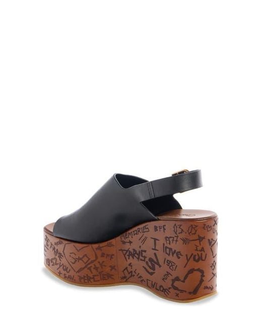 Chloé Black Maxime Platform Slingback Sandal