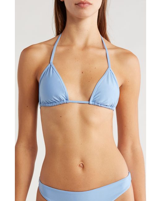 Volcom Blue Simply Seamless Triangle Bikini Top
