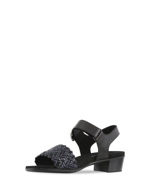 Munro Black Leeland Ankle Strap Sandal