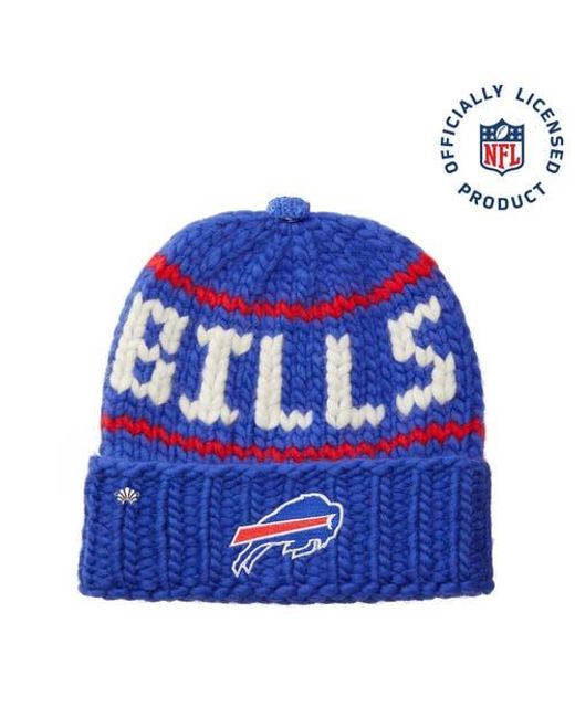 Lele Sadoughi Blue Royal Bills Nfl Beanie With Snap Cover
