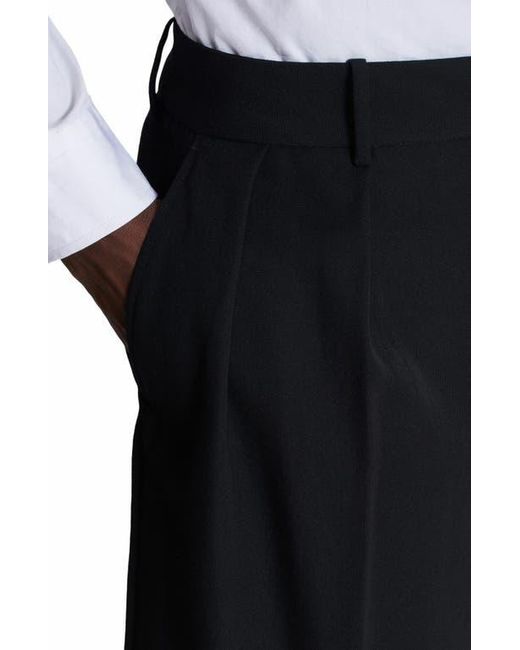 Balmain Black Grain De Poudre Pleated Bermuda Shorts for men