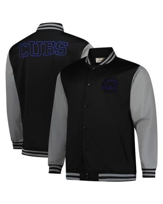 Profile Black Chicago Cubs Full-Snap Varsity Jacket for men