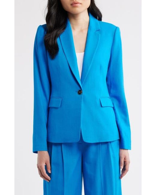 Tahari Blue One-Button Blazer