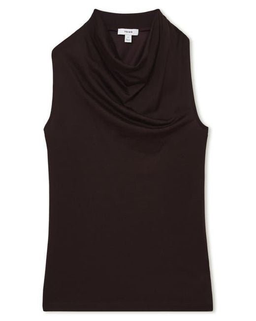 Reiss Black Darla Cowl Neck Shell