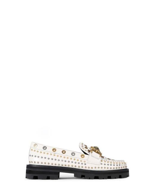 Kurt Geiger White Mansion Stud Platform Loafer