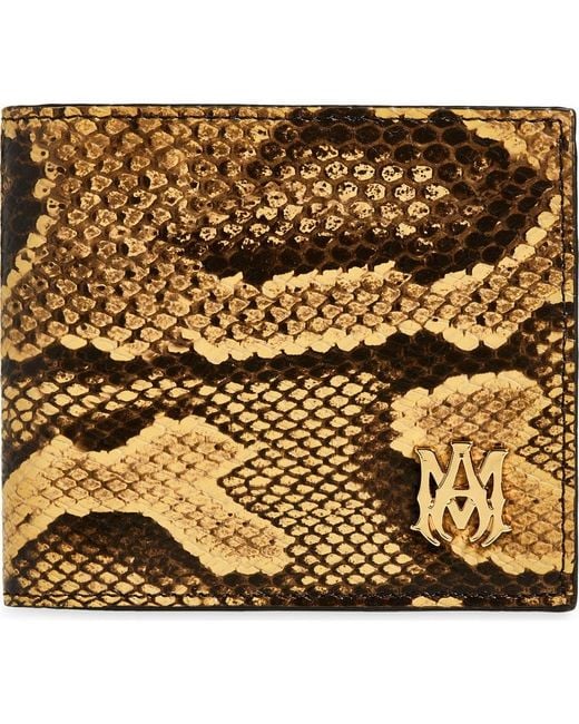 Amiri Metallic Python Embossed Bifold Wallet for men