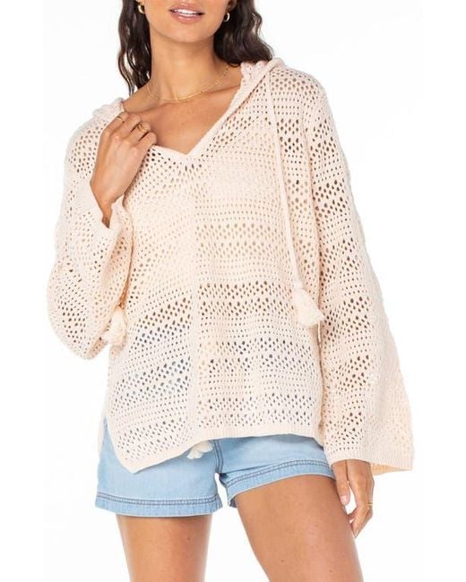 Roxy White Hippie Love Open Stitch Hoodie