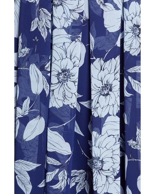 Eliza J Blue Floral Print Halter Dress