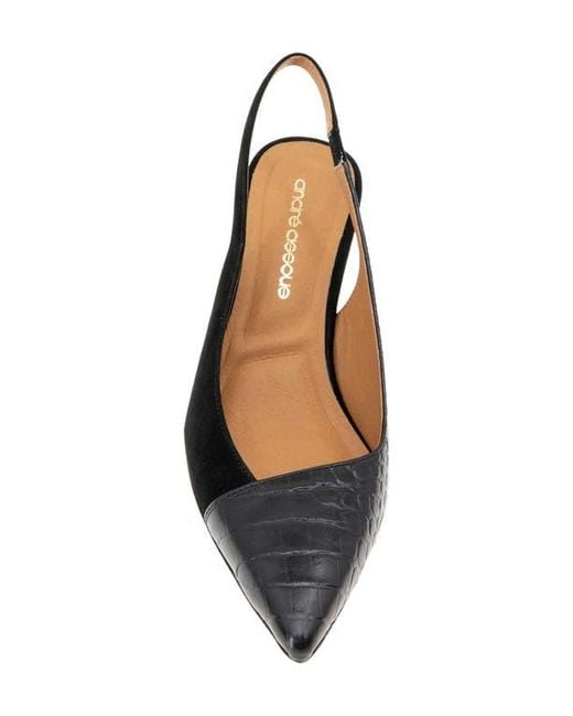 Andre Assous Black Laina Slingback Wedge Pump