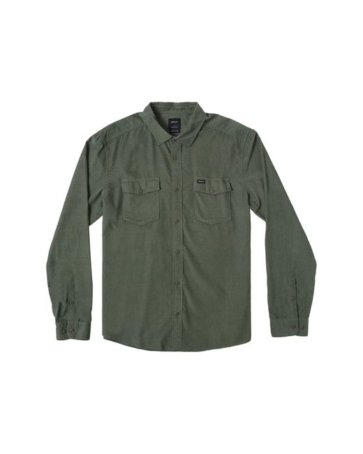 RVCA Green Freeman Corduroy Button-up Shirt for men