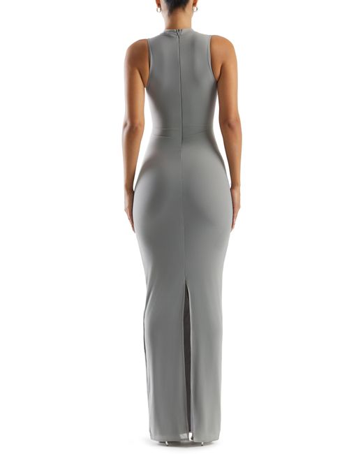 Naked Wardrobe Gray Sleeveless Body-con Maxi Dress
