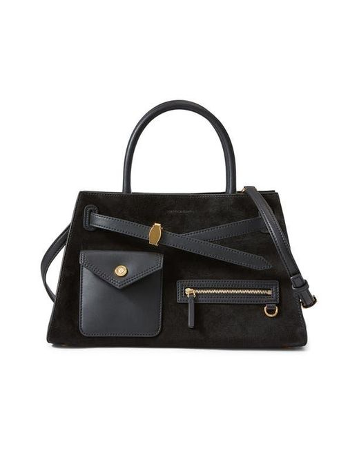 Veronica Beard Black Dash Cargo Top Handle Bag