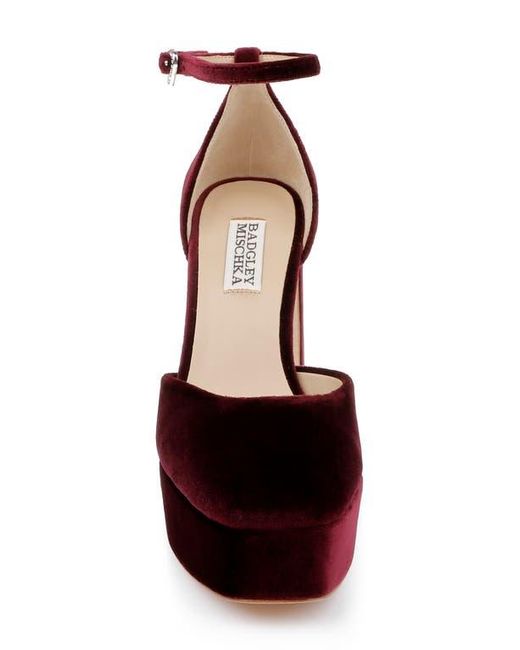 Badgley Mischka Red Jayda Ankle Strap Platform Pump