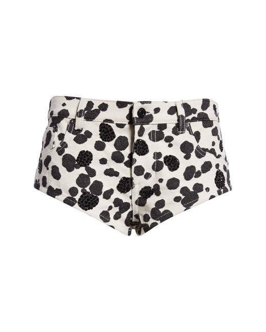 Area Black Dalmatian Denim Hot Shorts
