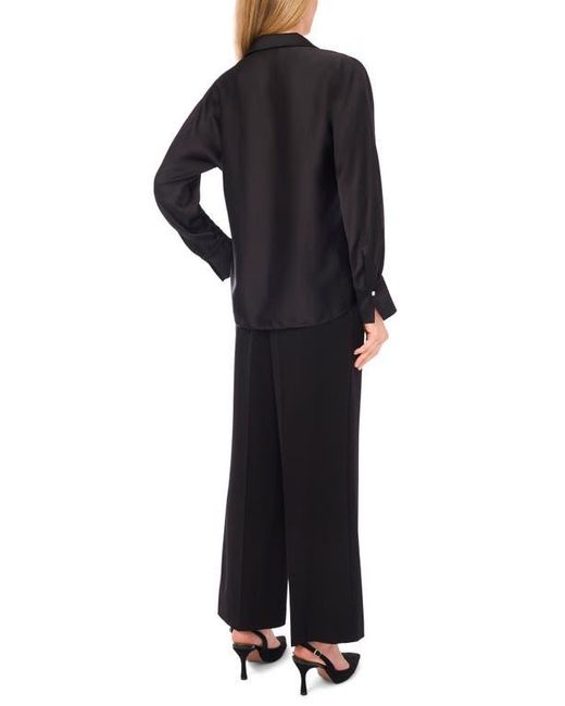 Halogen® Black Charmeuse Button-Up Shirt