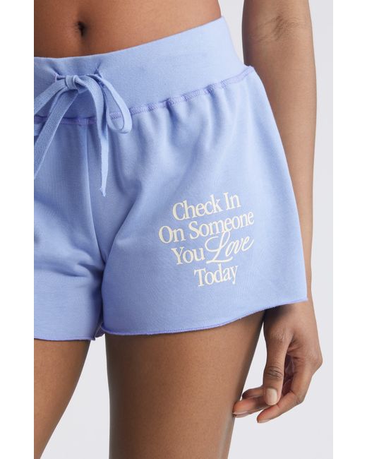 The Mayfair Group Blue Check In Sweatshorts