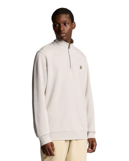 Lyle & Scott Natural Loopback Quarter Zip Sweat for men