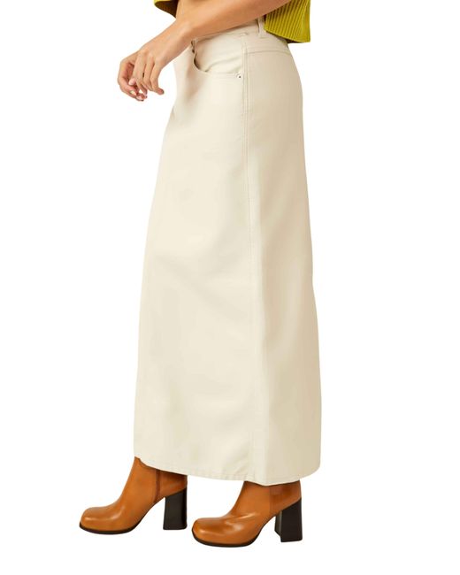 Free People Natural City Slicker Faux Leather Maxi Skirt