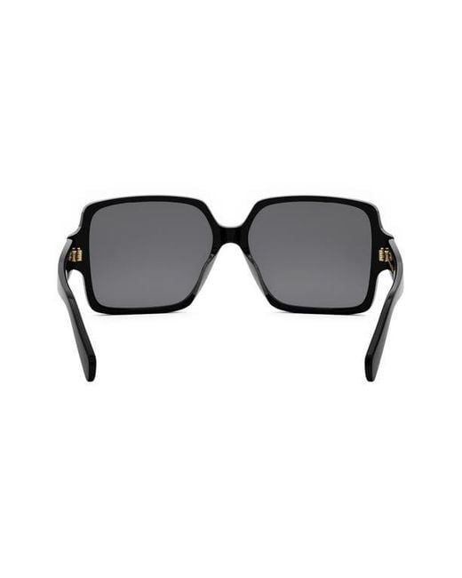 Céline Black Triomphe 60Mm Square Sunglasses
