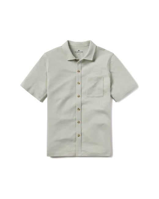 The Normal Brand Gray Puremeso Solid Short Sleeve Knit Button-up Shirt for men