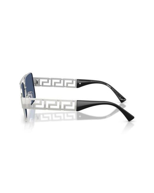 Versace Blue 61Mm Rectangular Sunglasses for men