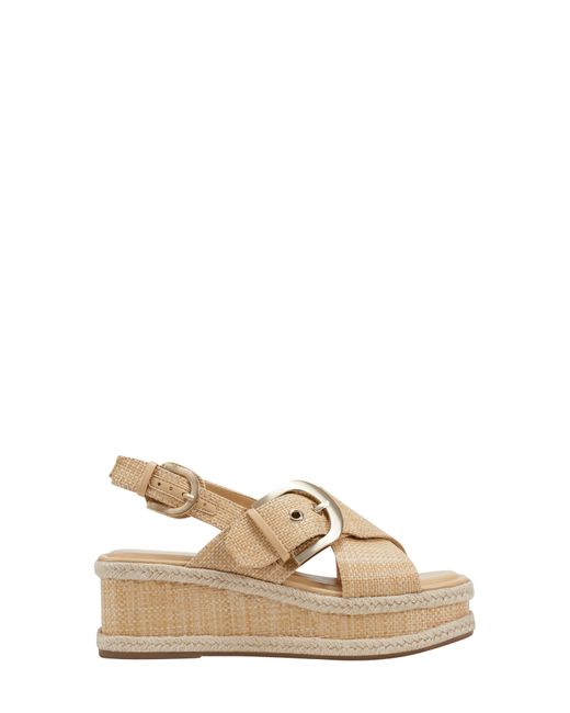 Marc Fisher Natural Renda Slingback Espadrille Platform Wedge Sandal