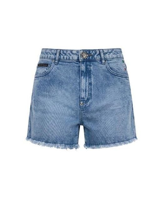 Philipp Plein Blue Hot Pants Basic