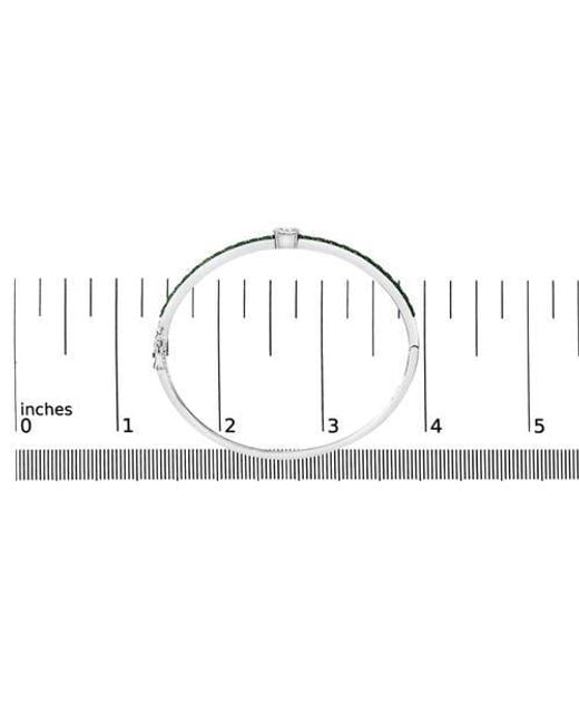 Haus of Brilliance Green Created Sapphire And Emerald Semi Eternity Bangle Bracelet