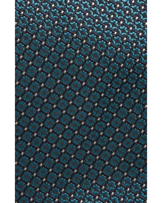 Canali Blue Geometric Silk Tie for men