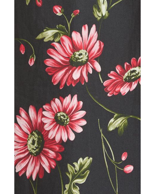 Adam Lippes Multicolor Floral Print Poplin Maxi Shirtdress